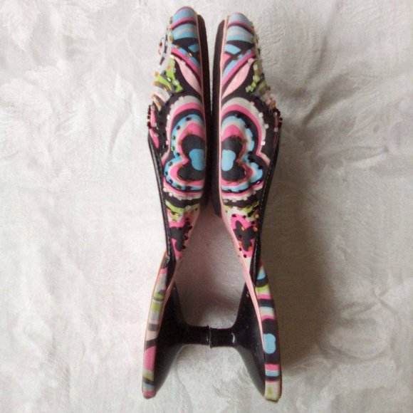 Colorful Unlisted Heeled Flats with Sequin Details - Picture 4 of 6